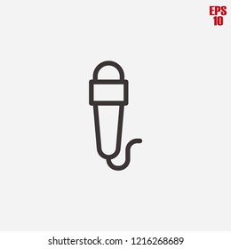 Microphone icon-karaoke, mic vector icon, simple linear symbol