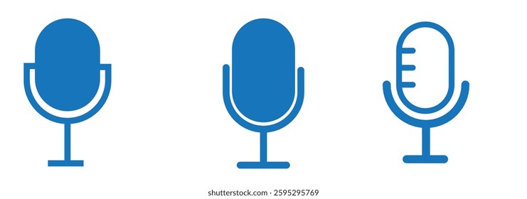 Microphone icons in black filled and outlined style