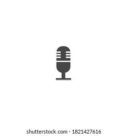 Microphone Icons Black and White Vector Design