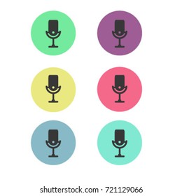 Microphone icons colorful set vector