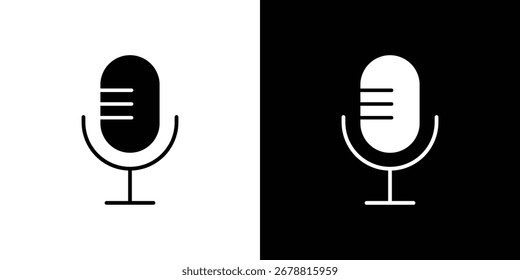 Iconos del micrófono. icono del Vector del glifo. Ilustración vectorial EPS 10