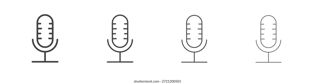Ícones de microfone para design gráfico e web.