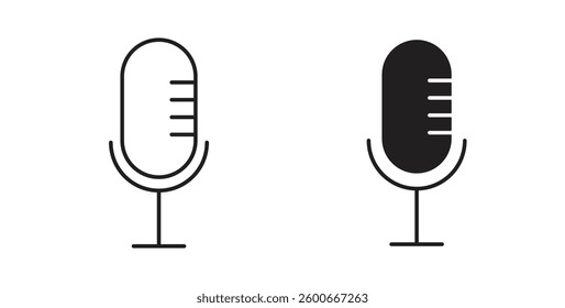 Microphone icons graphics set vectors