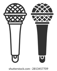 microphone icons illustration symbol set on transparent background