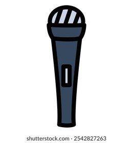 Microphone Icons. Karaoke mic. Podcast microphone. web and mobile icons. vector illustration.