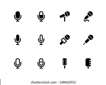 Microphone icons on white background. Vector illustration.