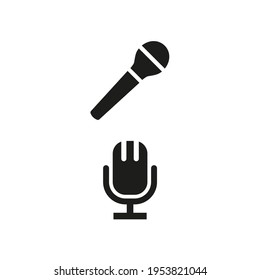 Iconos de micrófono en fondo blanco.