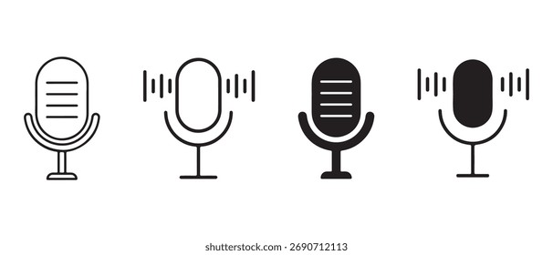 Microphone icons. on white background for web.