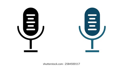 Microphone icons pack in black and colored version