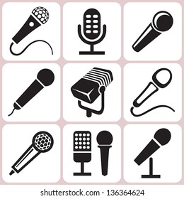 microphone icons set