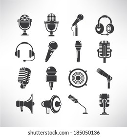 microphone icons set