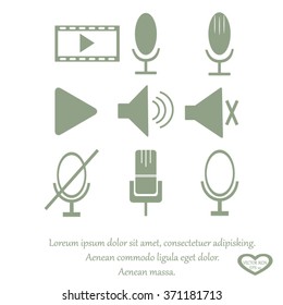 microphone icons set