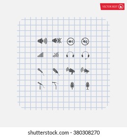 microphone icons set
