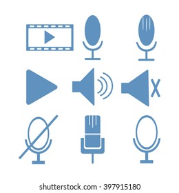 microphone icons set