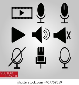 microphone icons set