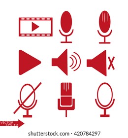 microphone icons set