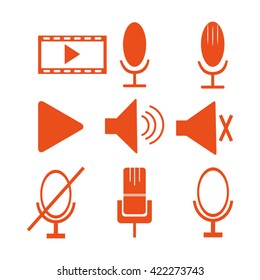 microphone icons set
