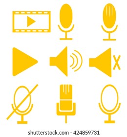 microphone icons set