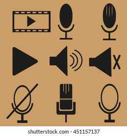 microphone icons set
