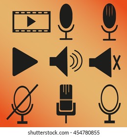 microphone icons set