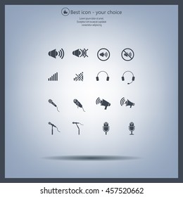 microphone icons set