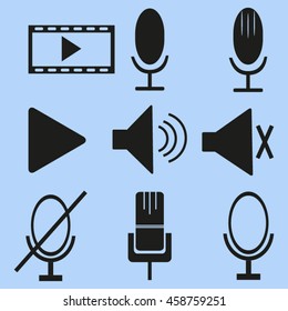microphone icons set