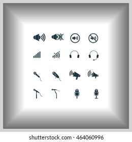 microphone icons set