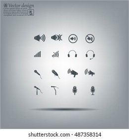 microphone icons set