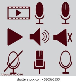 microphone icons set