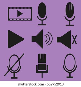 microphone icons set