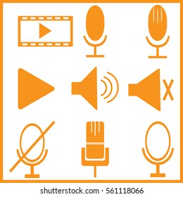 microphone icons set