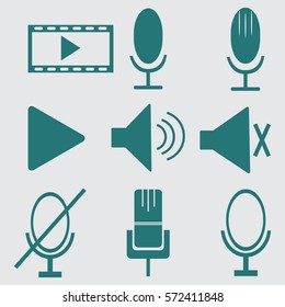 microphone icons set