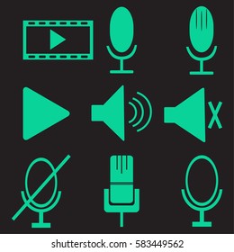 microphone icons set