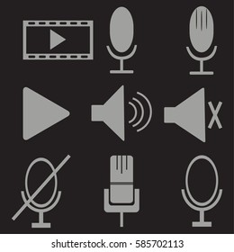 microphone icons set