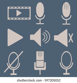 microphone icons set