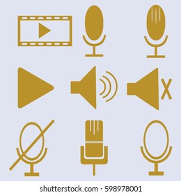 microphone icons set