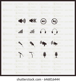 microphone icons set