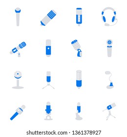 Microphone icons set - Collection of high-quality audio pictogram - vector