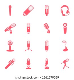Microphone icons set - Collection of high-quality audio pictogram - vector