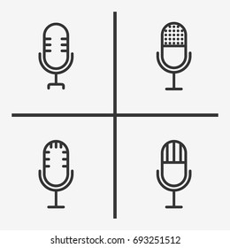 Microphone icons  set illustration isolated vector sign symbol