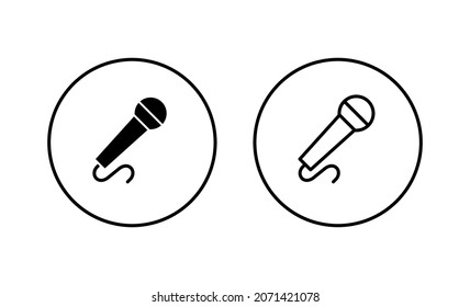 Microphone icons set. karaoke sign and symbol