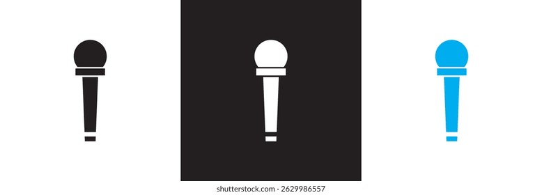 Microphone Icons set. Podcast microphone vector. Vector for websites, mobile interfaces, presentations, banner, visual branding etc. Vector illustration. isolated on white and black background. EPS 10