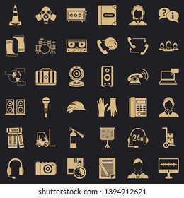 Microphone icons set. Simple style of 36 microphone vector icons for web for any design