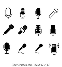 Microphone icons set. trendy style illustration on white background..eps