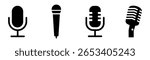 Microphone Icons set. variant microphone icon. Karaoke mic. Podcast microphone. web and mobile icons. vector illustration