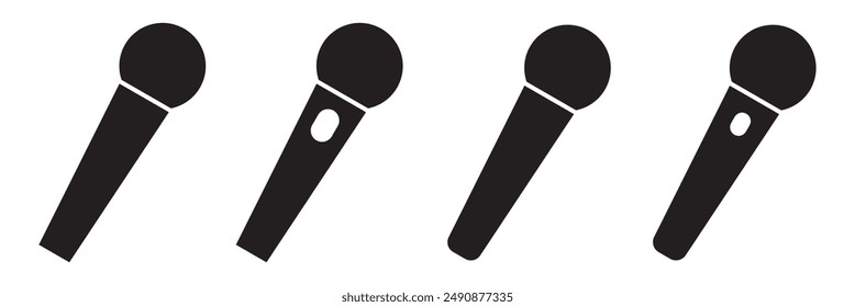 Microphone Icons set. variant microphone icon. Karaoke mic. Podcast microphone. web and mobile icons. vector illustration. EPS 10. Mic icon set.