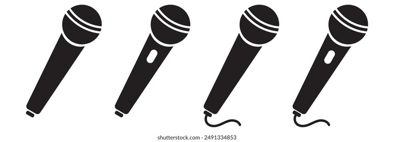 Microphone Icons set. variant microphone icon. Karaoke mic. Podcast microphone. web and mobile icons. vector illustration. EPS 10