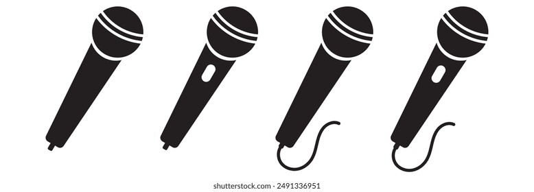 Microphone Icons set. variant microphone icon. Karaoke mic. Podcast microphone. web and mobile icons. vector illustration. EPS 10