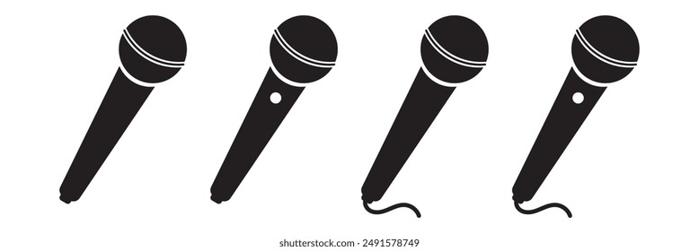 Microphone Icons set. variant microphone icon. Karaoke mic. Podcast microphone. web and mobile icons.