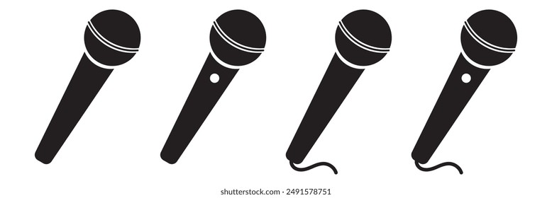 Microphone Icons set. variant microphone icon. Karaoke mic. Podcast microphone. web and mobile icons.